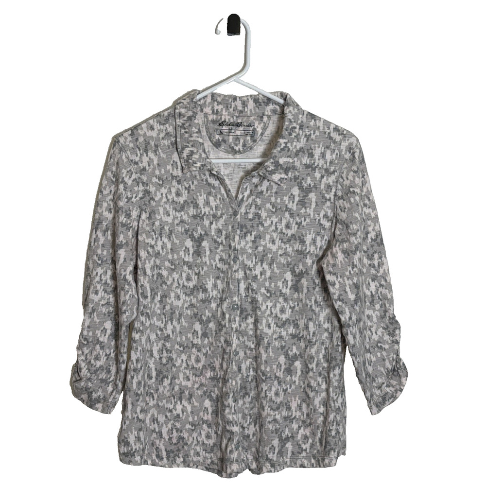 Women's Eddie Bauer Button Front Shirt Long Sleeve Casual Outdoor Size M